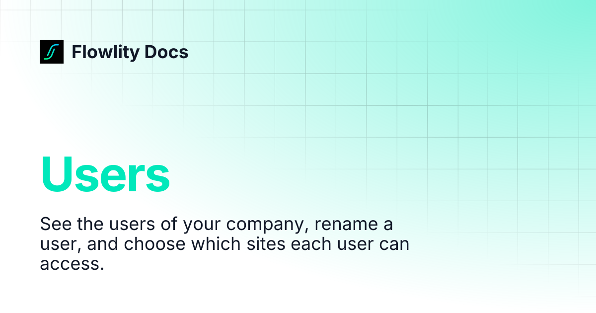 Users | Flowlity Docs