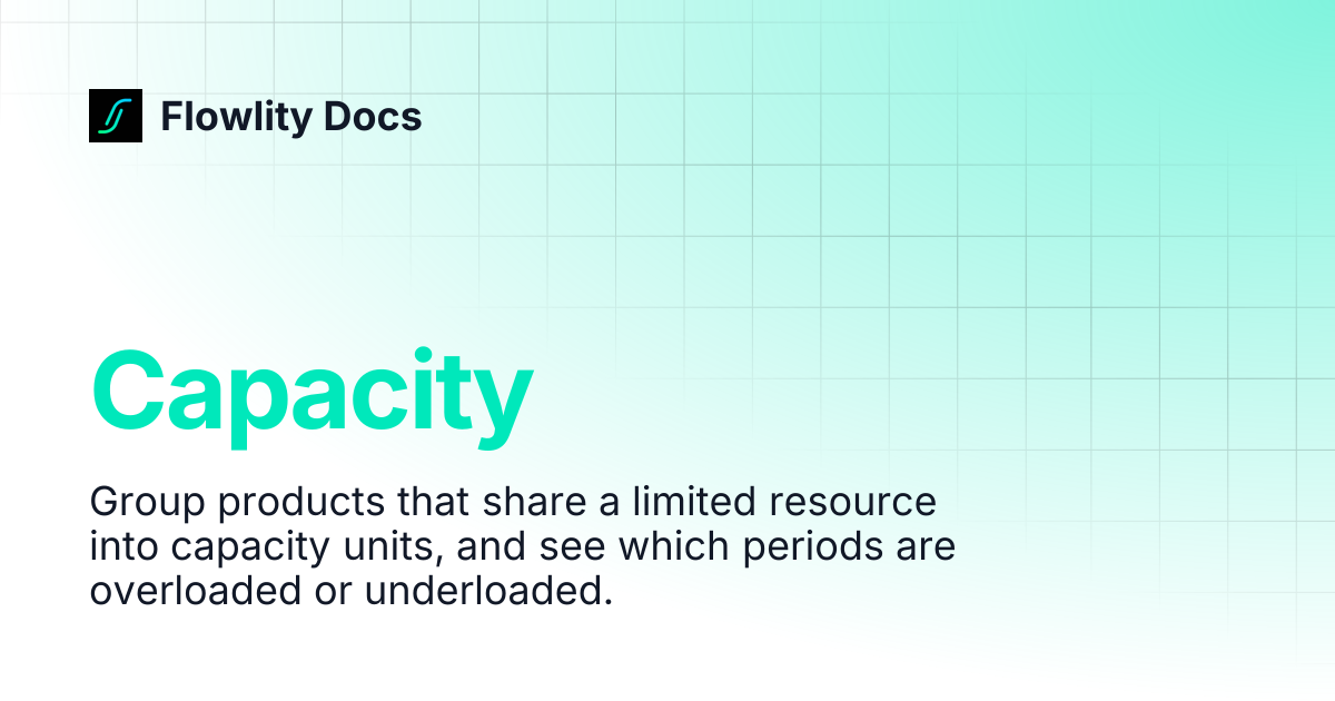 Capacity | Flowlity Docs